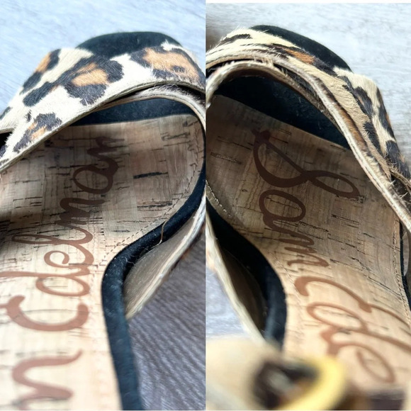 Sam Edelman Sqaure Toe Calf Hair Platform Heel Sandals - Picture 9 of 14